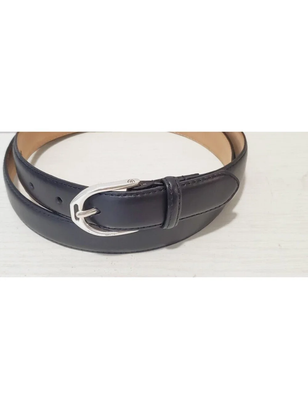 Ariat Stirrup Belt Unisex Medium 36”x 1” Black Genuine Leather Silver Buckle